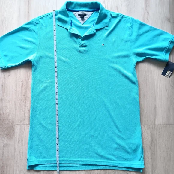 New Tommy Hilfiger Boy's Polo Shirt Short-Sleeve Buttons Blue Extra Large XL 20 - Picture 3 of 10